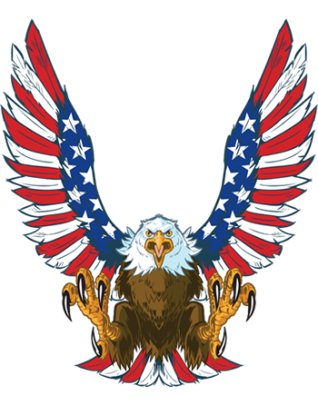 American Eagle with Flag colors on wings